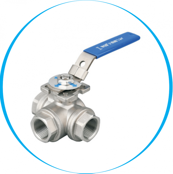 Кран шаровой WR-420 муфтовый AISI-304, T-type, PN40, PTFE -30...+180 C