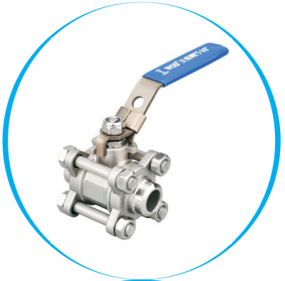 Кран шаровой WR-350 приварной AISI-304, 3PC, PN40, PTFE -30...+180 C